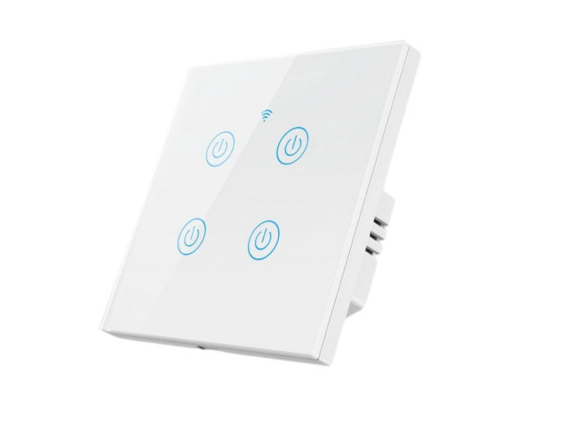 110V 250V No Neutral Wire Tempered Glass Touching Switch 1 2 3 Gang Tuya Wifi Panel APP Voice Control Wall Switch