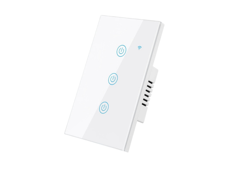 Tuya WiFi Glass Smart Touch Wall Switch, No Neutral Wire, US & AU Standard
