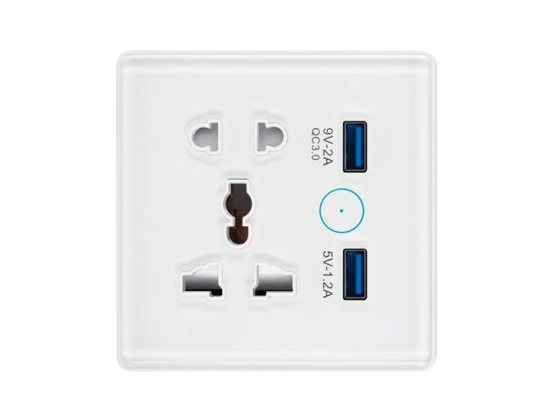 WiFi Smart Wall Socket 13A 2 USB‑A Ports, Alexa & eWeLink Compatible