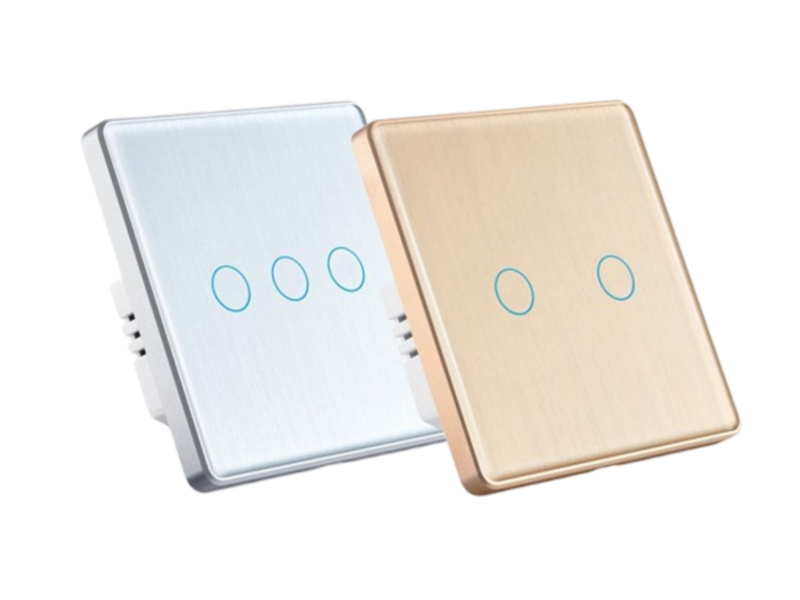 Matter WiFi Touch Wall Light Switch,Brushed Aluminum Frame,EU UK