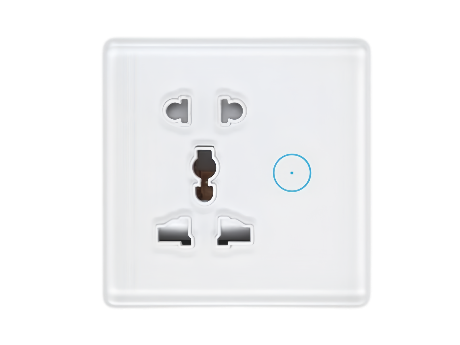 Matter WiFi 5‑Pin UK Standard Smart Socket,Tempered Glass Panel,13A Tuya